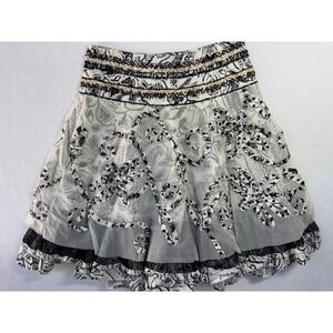 Basil & Maude Skirt‎ Womens 6 Beaded Sequin White Black Fairy Boho Tulle Y2K EUC